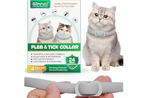 HRAMEX Flea & Tick Collar for Cats(4 COLLARS),Flea Cats Collar,24Months Protection Waterproof Adjustable Cat Flea Collar, Soft & Comfortable for All Cat Breeds and Sizes