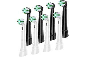 KISSTTA 8 Pack iO Brush Heads Compatible with Oral B iO Toothbrush Head, for Oral B iO 2 3 4 5 6 7 8 9 10 Series Electric Toothbrushes, Dense Bristles Effectively Remove Plaque, Black/White