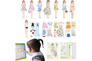BENSIL Magnetic Dress up Baby - Bambola di Carta Magnetica per Vestire la Principessa, Set da Gioco Giocattolo, Puzzle di Vestiti con Persone magnetiche, Bambole da Vestire alla Moda