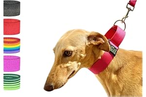 bub's Collar Martingale - Collar para Perro, antialérgico y Suave.Diseñado para Todo Tipo de Razas de Perro y Especialmente para Galgos y Podencos (Rosa, L 40 mm Ancho)