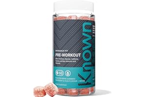 Known Pré-Entraînement Gummies – Saveur Framboise & Yuzu – Complément Gommes Végan – Caféine, Taurine, Citrulline, Alanine, Vitamines D3, B3, B6, C – Énergie, Concentration & Endurance – 15 Portions