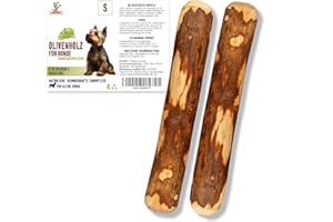 MATCHPET Olivenholz für Hunde Kleine 2 Stück Kauholz S Holzknochen als Hundespielzeug Kauspielzeug Hund Ideal für Welpen & kleine Hunde