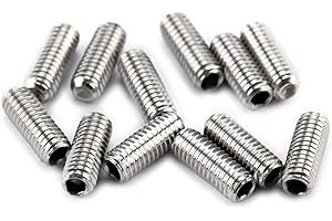 Musiclily Pro Metrisch M3X8mm Edelstahl Saitenreiter Höhe Schrauben für Import Strat Tele Style E-Gitarre Brücke,Original Farbe (12er Set)