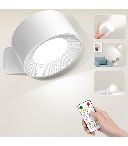 Applique Murale FULEN Avec Détecteur De Mouvement - Rechargeable, Télécommande, 3 Couleurs
