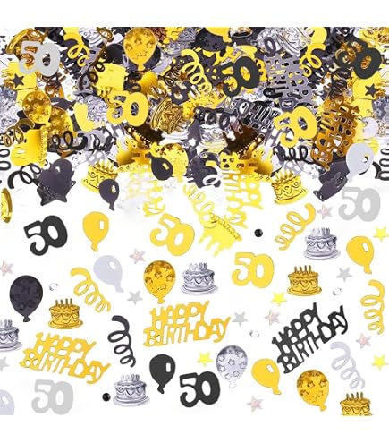 50. Geburtstag Konfetti Schwarz/gold – Ca. 100 Stück, 3 Cm Durchmesser, Für Deko