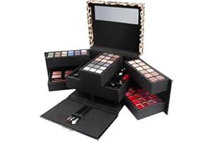 GLOSS! | Juegos de maquillaje para Mujer | 87 piezas: Blush, Sombra de ojos, Lápiz labial, Esmalte de uñas | Organizador Maletín | Idea Set de Baño de Mujer