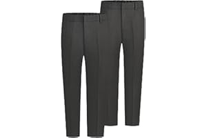 DECK AND BEACH Pack of 2 Boys Adjustable Waist School Uniform Trousers Ages 2-16 Years
