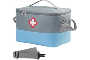 CALENXY Bolsa de medicamentos de viaje de gran capacidad para botiquín de viaje, bolsa vacía, bolsa de medicamentos impermeable, bolsa de emergencia, bolsa de primeros auxilios, bolsa de almacenamiento para