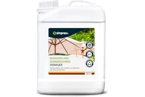 ‎SIMPRAX SIMPRAX® Markisenreiniger - Nachhaltiger Reiniger für Markisen & Sonnenschirme - Entfernt Schmutz, Staub & Rückstände - Schonend zu Outdoor-Stoffen - Konzentrat für textile Flächen - 5L Kanister