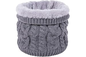 JFAN Invierno Bufanda de Doble Capa de Forro Polar Suave Forrado de Punto Grueso cuello Cálido Calentador Círculo Bufanda a Prueba de Viento