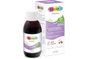 PEDIAKID - Sirop Sommeil - Complément alimentaire favorisant l’endormissement - Réduit les réveils nocturnes - Formule exclusive au Sirop d'Agave Lavande & Marjolaine- Goût Cerise - Dès 4 mois -125 ml