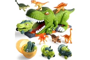 Akokie Dinosaur Toys for Boys, Kids Toys for 3 4 5 Year Old Boys Gifts, 6 Dinosaurs Figures 4 Dinosaur Transport Truck Cars 1 Dinosaur Easter Egg Toys Present for 3 4 5 Year Old Boy Girls