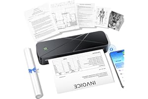 TATTMUSE Thermodrucker A4, 300DPI Portabler Printer, Mobiler Drucker a4 Für Unterwegs, Tragbarer Drucker für Phone, Laptop, Unterstützt Thermopapier