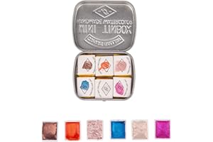 CSY ART GALLERY CSY galerie d'art ensembles de peinture aquarelle pour artiste-paillettes métalliques voyage peinture à l'eau avec boîte de rangement(Rainbow)