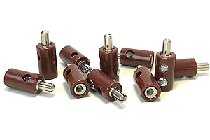 BELI-BECO Lot de 10 fiches banane miniatures 61/7 avec tige Ø 2,6 mm Marron