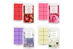 DERDUFT Floral & Fruity Wax Melts Set of 4 - Lavender, Jasmine, Rose, Cherry - 70.9g Each, Long-Lasting Fragrance, Perfect for Relaxation & Home Fragrance
