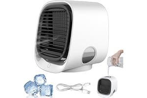RUILEYOU LuftküHler, Tischventilator Mit WasserküHlung, Klimaanlage, Mini Klimaanlage füR Zimmer, Tragbarer KüHlventilator füR Haus, BüRo, Schlafzimmer (weiß)