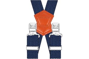 Decalen Bretelle da uomo larghe 4 cm con 4 clip in metallo molto resistenti, taglia unica per uomini e donne, regolabili ed elastiche X Style