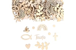 GOZINA Taufe Deko - Elegante Deko Taufe aus Holz, Perfekt für Deko Taufe Mädchen und Deko Taufe Junge, Geeignet für Kommunion, Firmung und Babyshower mit Fisch-Motiven