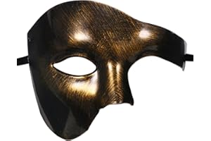 Oidea Masquerade Mask for Men: Phantom Of The Opera Mask Plastic Half Face Party Masks Halloween Costume Prom Ball Mardi Gras Venetian Masks