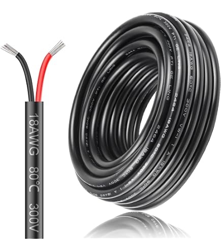 LED Kabel 2-adrig, 0,50 Mm² – Kupfer, Rot/schwarz, Flexibel, Meterware (5-100 M Wählbar)