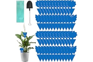 WD&CD 48 Stück Blautafeln Gegen Thripse Mit Aufhängedraht und Kleiner Schaufel, für die Zimmerpflanzen Schädlingsbekämpfung