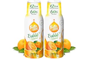 2 Pack - FruttaMax - Fruit Syrup Concentrate - Less Sugar - with 60% Fruit Content - Suitable for soda Machine (2x500ml) (2 x Orange)