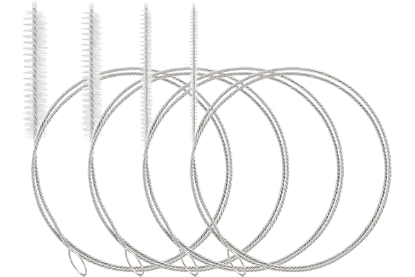 Förpackning om 4 st 100 cm rörborste, extra lång rengöringsborste, lång tunn, flaskborste, långa tunna, flexibla rengöringsborstar, rörrengöringsborstar, rörborste för slang, flaskor, halmborste