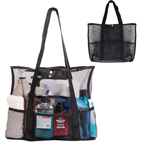 equlup Borsa per la spiaggia in mesh, 43 x 39 x 20 cm