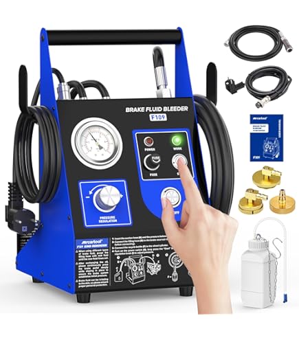 Remontluchter 220V, elektrisch automatisch pulserend remontluchtingsapparaat voor verversen van remvloeistof met tester, instelbare druk 0,5–2,5 bar, hoofdremcilinderadapter, zwart