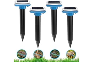 AILEDA Maulwurf Vertreiber,Solar Maulwurfschreck,Wühlmausabwehr,Maulwurfvertreiber,Schlagenabwehr,Eidechsenabwehr,Maulwurfvertreiber,Schlagenabwehr,für Den Rasen Garten(4 Stück)