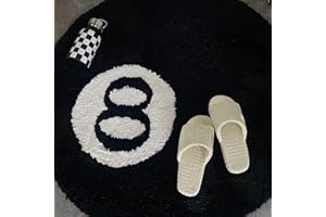 Obelunrp Tappeto a 8 palline, 60 cm/23.6 pollici rotondi a 8 tappeti stampati a sfera, tappeto da pavimento ad asciutto rapido, tappetino decorativo per la decorazione per la casa