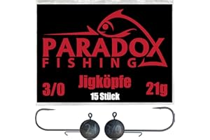 ‎PARADOX FISHING Paradox Fishing Jigköpfe Sets 2/0 3/0 4/0 5-28g - 15/25 St. - Jig Köpfe Gummifisch mit Jighead für Gummifische Zander Angelzubehör