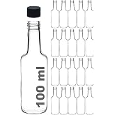 Afracam 100 ml Şeffaf Standart Sosluk 100 cc Sızdırmaz Kapaklı Cam Şişe (20)