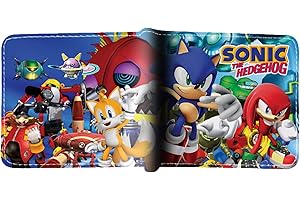 FAMILIO Portefeuille en Cuir de Dessin animé Sonic Portefeuille à Deux Volets de Dessin animé Sonic pour Enfants Portefeuille pour Enfants de Dessin animé Portefeuille de Dessin animé