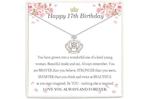 VOSAP 12th-21st Birthday Gifts for Girls, Sterling Silver Crown Necklace 13 16 17 18 21 year old gifts for girls, Birthday Jewellery Presents for Daughter Granddaughter Friend Women