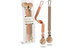 BOBY´S Schnullerkette Silikon 2 Pack/langlebige Schnullerkette Jungen und Mädchen mit Clip/BPA-freie Silikon Schnullerkette/flexible Schnullerketten/Pacifier Holder ab 3 Monate