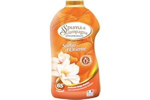 Spuma di Sciampagna - Ammorbidente Lavatrice Liquido Fragranza Soffio d'Oriente, Formula Concentrata Neutralizza Odori Efficace Anche a Basse Temperature - 1300 ml - 65 Lavaggi