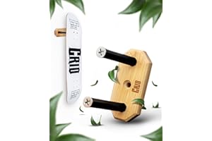 ‎CRID CRID Skateboard Wandhalterung für Decks mit Schwebeeffekt - Bambus - Universal Halterung für jedes Skateboard Deck - Aluminium Stand Offs - Inklusive Montagekit - Modernes Design - Deutsche Marke