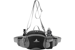 LEEPAT Waist Fanny Pack, Waist Pack with Bottle Holder Fanny Pack Bumbag for Jogging Hiking Walking Bike Cycling Climbing Outdoor