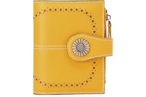 SENDEFN Monedero Mujer Cuero Pequeña Carteras de Mujer, Bloqueo RFID Billetero Corta Monederos con 16 Ranuras para Tarjeta Mujer con Cremallera Monedas Compartimiento