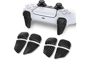 PlayVital 2 Paar Erweiterung Trigger Schultertasten für ps5 Controller, Adjusters für PS Portal Remote Player, Spiel Verbesserung Adjuster Tasten Knöpfe für PS5 Edge Controller-Carbon Fiber