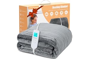 JERVAMNI Heizdecke, 180x130CM Heizdecke mit Abschaltautomatik, Wärmedecke Heizdecke Kuscheldecke Flauschig Wärmepads mit 10 Heizstufen, 1-10H Timer, Schnell Heiztechnik, Weiches Kuscheliges Flanell