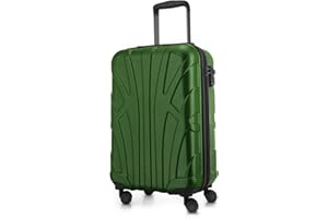 SUITLINE - Trolley da cabina rigido aereo, bagaglio a mano leggero 55 cm, 34 litri, Verde