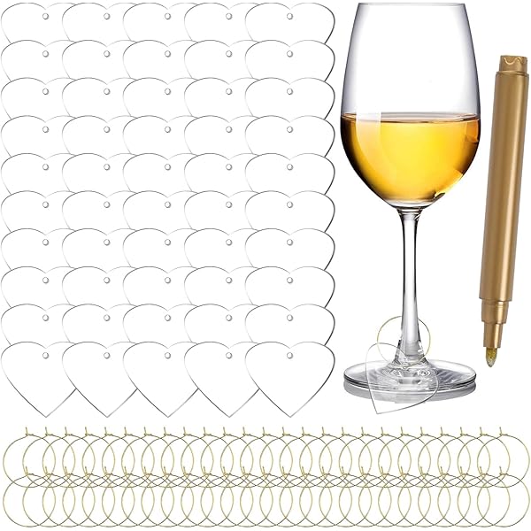 Etichette Per Bicchieri In Acrilico - 30 Pezzi Con Pennarello, Per Feste E Bar, Riutilizzabili - Foto 8