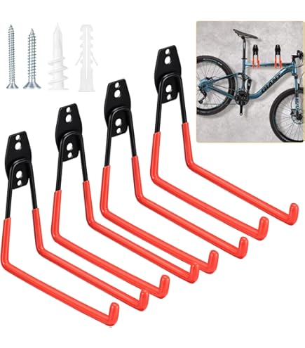 Ganci Da Parete OrgaTech - 8 Pezzi Portaoggetti Con Cappuccio Protettivo Rosso - Foto 11