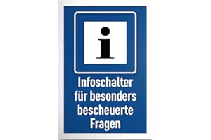 DankeDir! Infoschalter bescheuerte Fragen - 30 x 20 cm Schild - Geschenkidee Deko Partydeko Geschenk Party Kollegen Freunde - Türschild Spruchschild lustiger Spruch Geburtstagsgeschenk