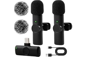 QTMMC Wireless Lavalier Microphone USB C Clip-On Lapel Mic for iPhone 17/16/15 Android Mini Podcast Mic USB C with Noise Cancelling Crystal Clear Sound Plug and Play for YouTube TikTo, Vlogging