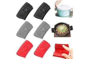 BFYHVP 6 Stück Topfgriff Hitzeschutz, Silikon Topfgriffe, Topflappen Silikon, Topfgriffe, Silikon Topflappen, Topfgriff Hitzeschutz Klemmgriffen Für Ofenschalen Finger Schützen