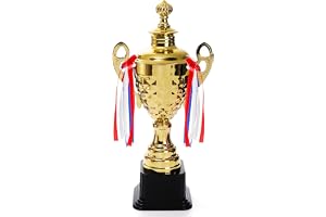 Fasmov Large Trophy Cup for Custom Trophy Keepsake, Gold Award for Sports, Tournaments, Competitions, 14.5 inches